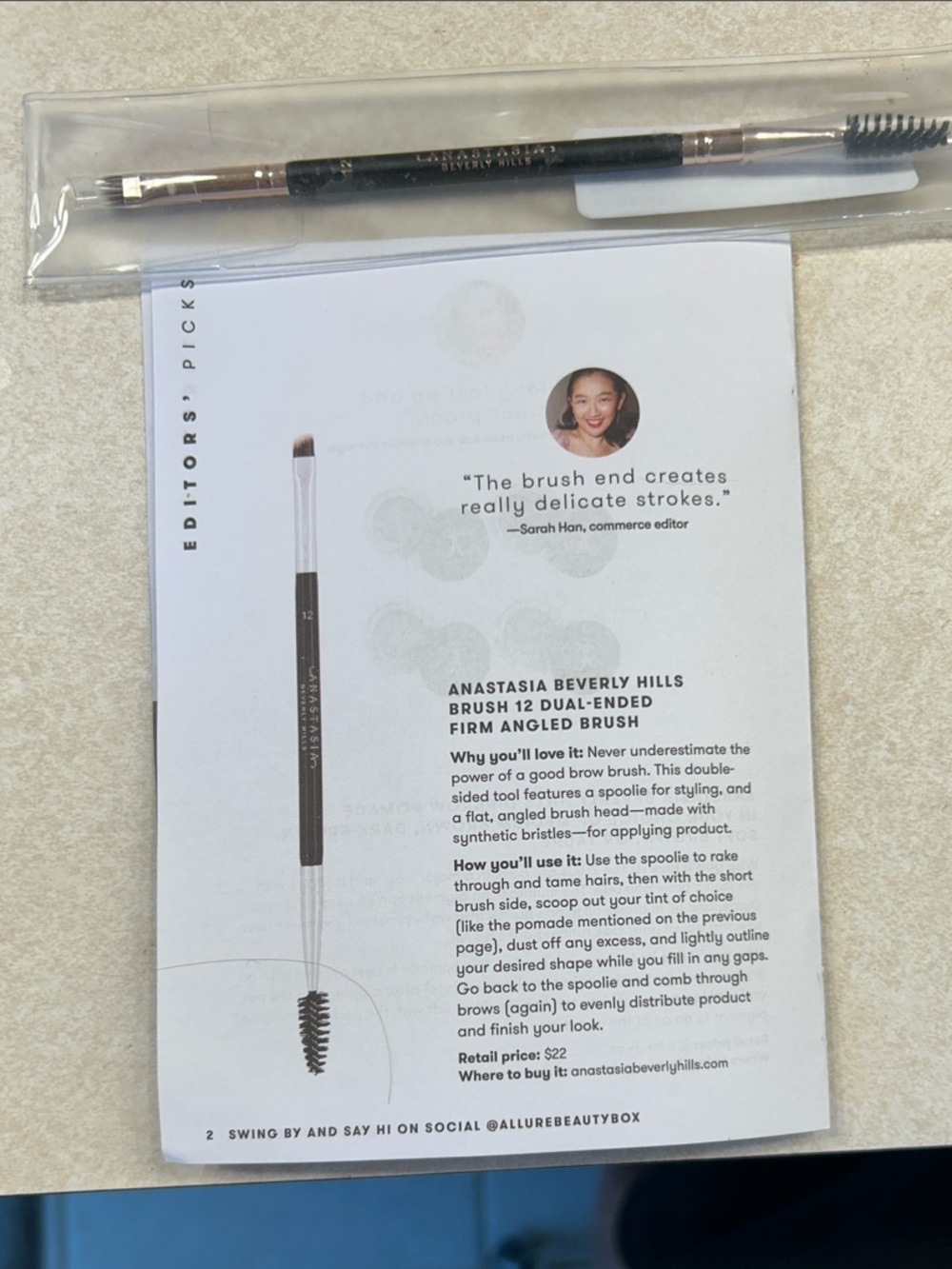 Anastasia Beverly Hills Dual-Ended Brow Brush — Brown/Black